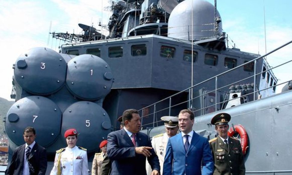 Venesuelos prezidentas Hugo Chavezas ir Rusijos prezidentas Dmitrijus Medvedevas