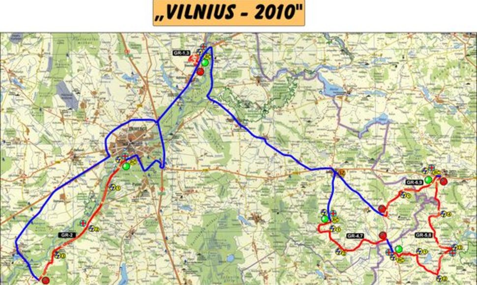 Ralio „Vilnius 2010“ žemėlapis