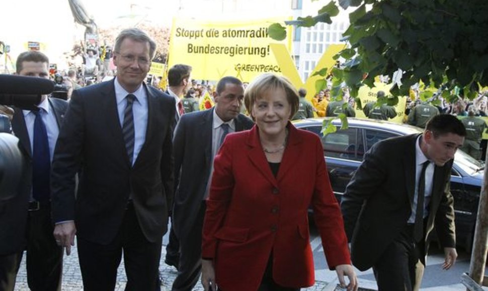 Christianas Wulffas ir Angela Merkel