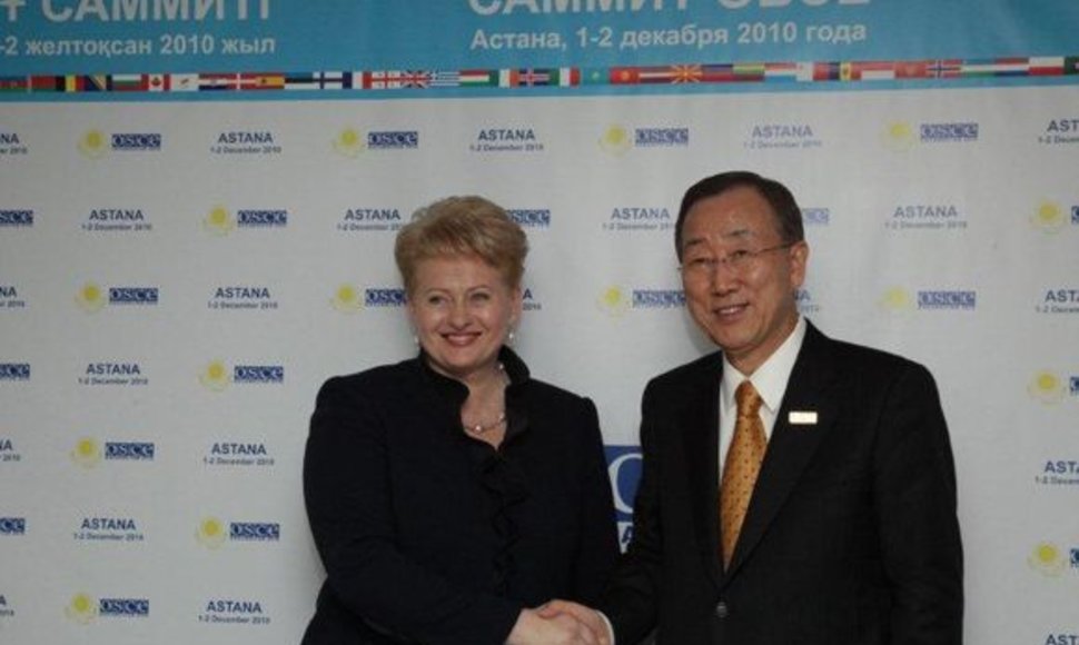 Dalia Grybauskaitė ir Ban Ki Moonu