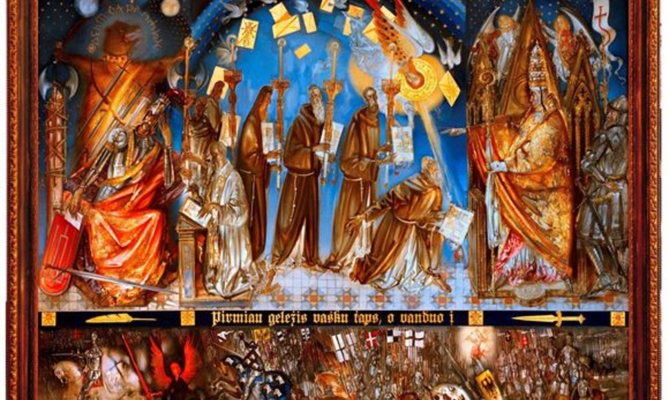 Septynių įspūdingo dydžio paveikslų albumas įamžino Lietuvos vardo tūkstantmetį.