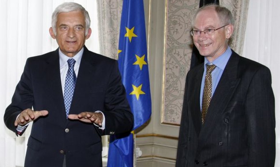 Lietuvoje lankysis EP pirmininkas Jerzy Buzek (kairėje).