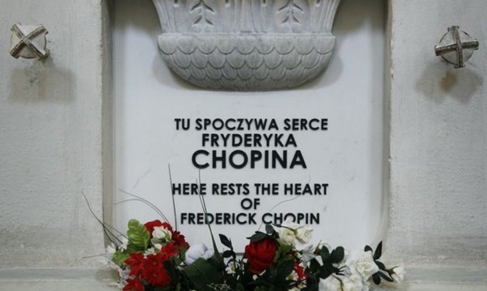F.Chopino širdis palaidota Varšuvos Šv. Kryžiaus bažnyčioje.