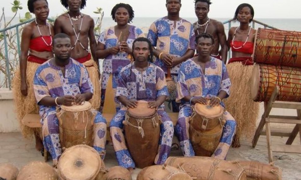 Afrikos cirko artistai iš Ganos 