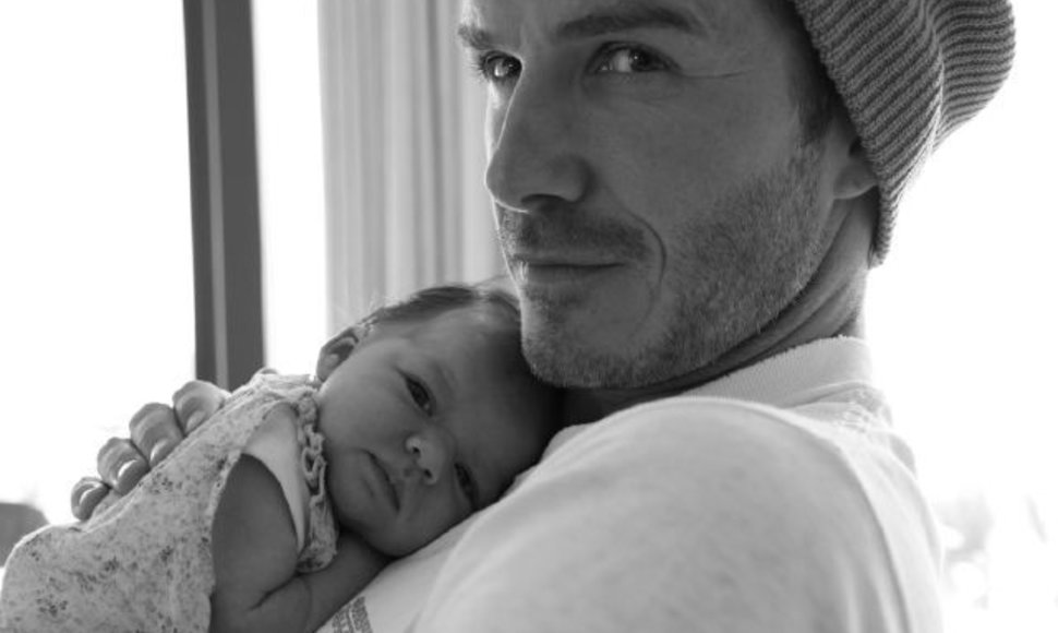 Davidas Beckhamas su dukrele Harper Seven