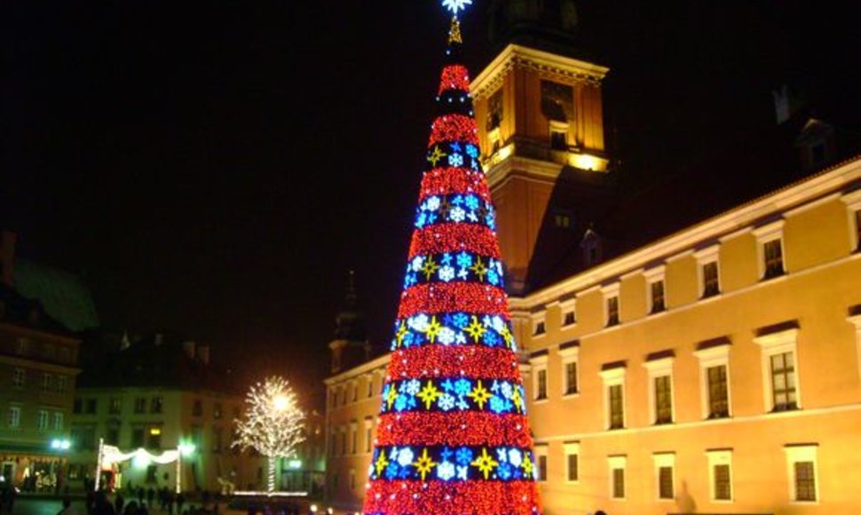 Kalėdinė eglė Varšuvoje