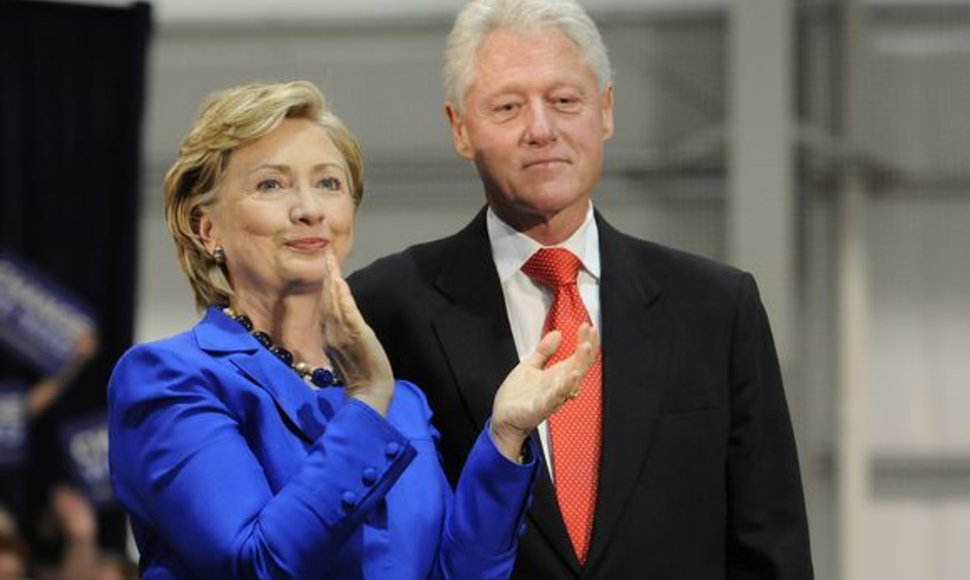 JAV prezidentas Billas Clintonas su žmona Hillary Clinton
