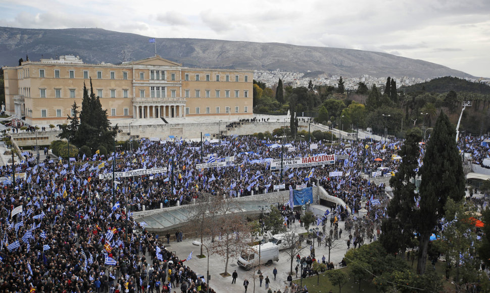 Protestas Atėnuose protestavo prieš pavadinimo susitarimą su Makedonija