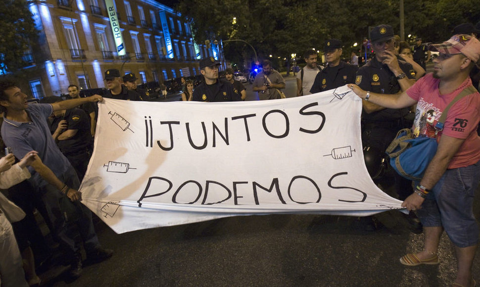 Protestas prie parlamento Madride