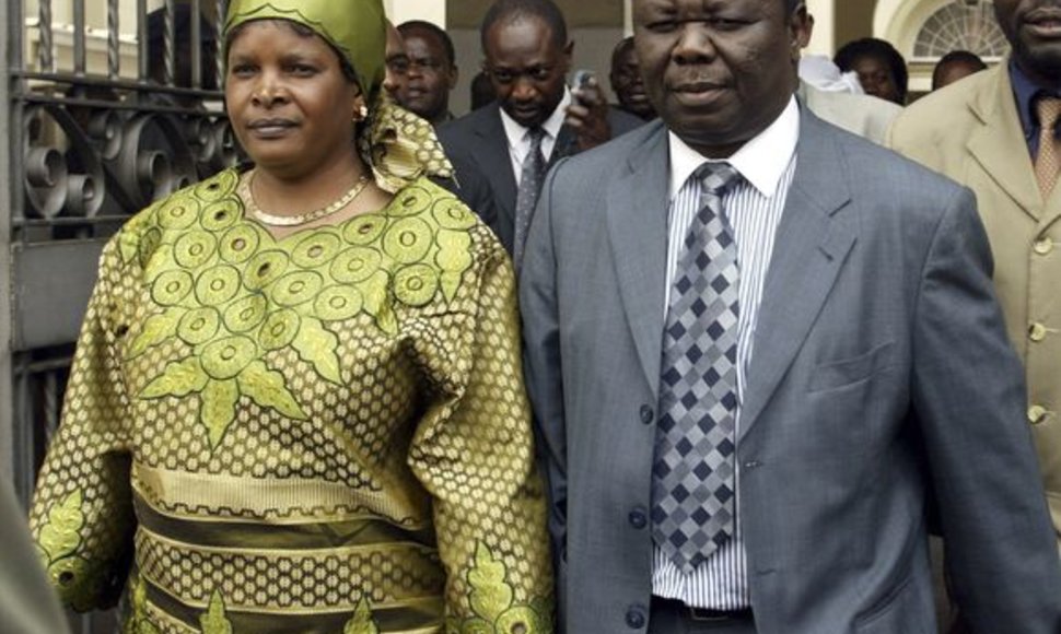 Zimbabvės premjeras M.Tsvangira su žmona Susana