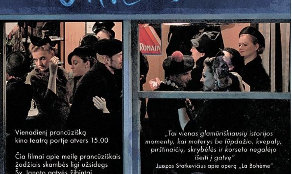 Meilės dieną kino teatre „Pasaka“ romantiška programa „Bohema. Paryžius. Vilnius“
