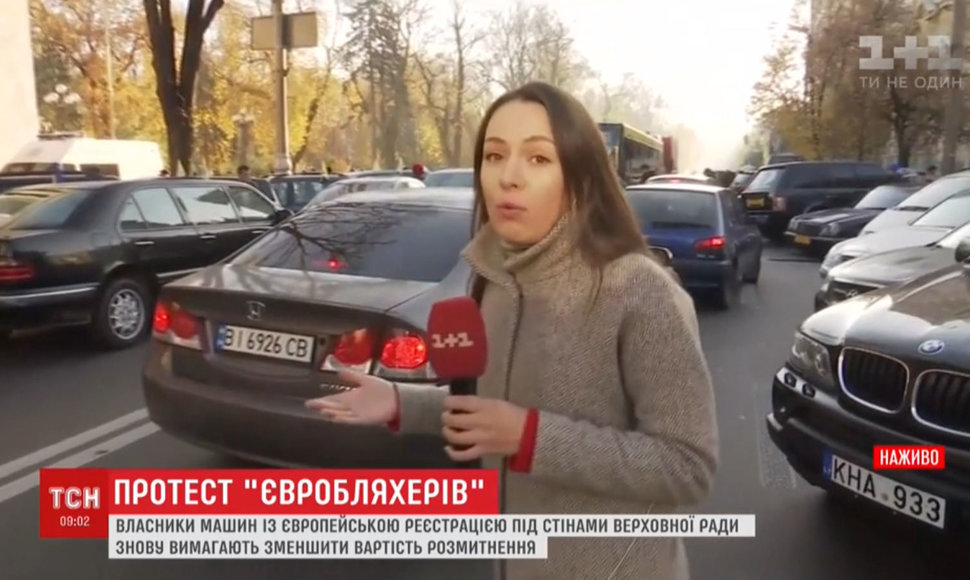 Kijevo centre – vairuotojų protestai