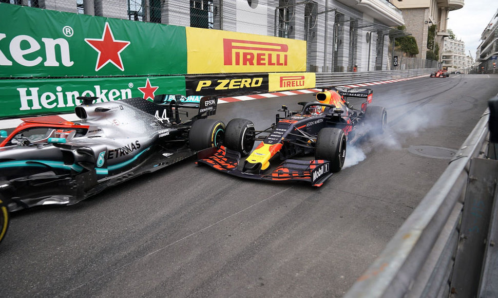 L.Hamiltonas ir M.Verstappenas Monako GP