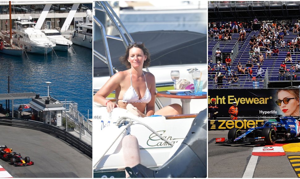 F1 Monako lenktynių vaizdai ir jachtos