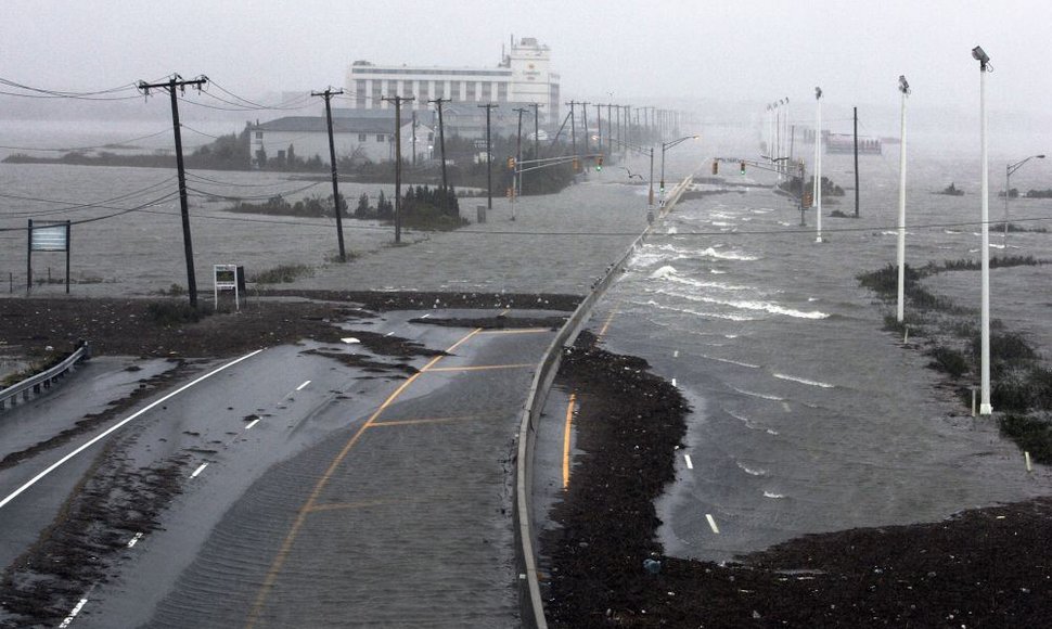 Uraganas Sandy tvindo JAV rytų pakrantės miestus (Atlantik Sitis).