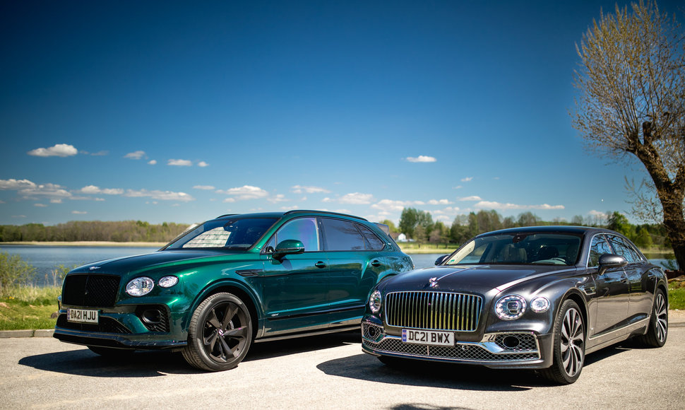 „Bentley Flying Spur W12“ ir „Bentley Bentayga Hybrid“ testas