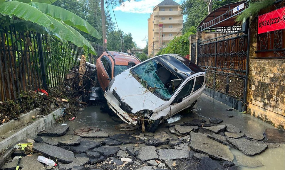 Potvynio pasekmės Sočyje