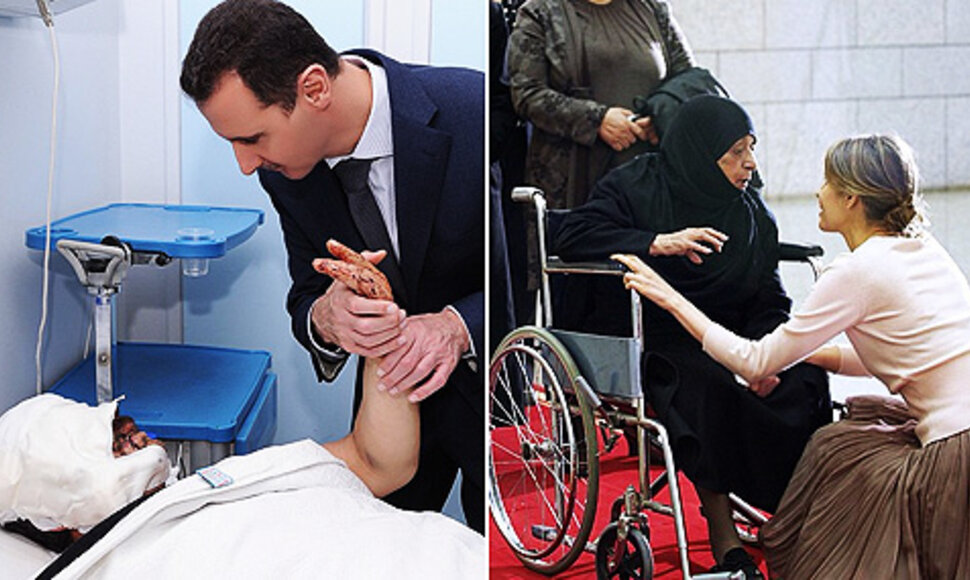Basharas ir Assadas ir jo žmona Asma &ndash; tarsi angelai, nusileidę i&scaron; dangaus
