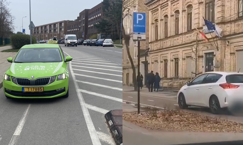Automobiliai Vilniaus dviračių takuose