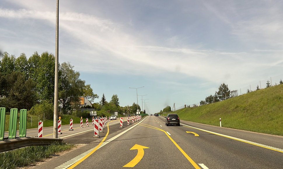 Automagistralės A1 remontas ties Kaunu