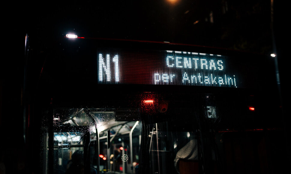 N1 mar&scaron;rutas, naktinis autobusas Vilniuje