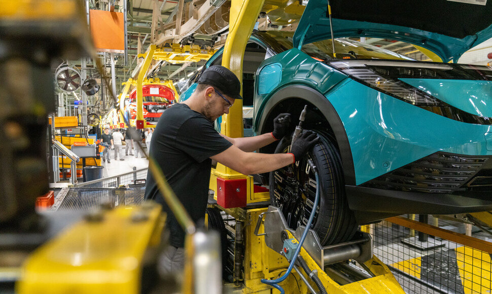Trečios kartos &bdquo;Nissan Leaf&ldquo; gamyba Sanderlando gamykloje