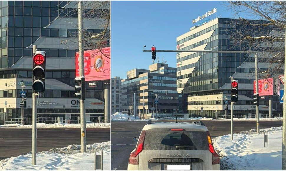 Neįprastas &scaron;viesoforas (kryžius) Vilniuje