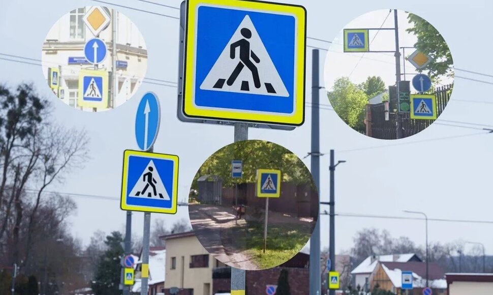 Kelio ženklai Kaune ir Rusijoje / Kas vyksta Kaune, Google Maps nuotr.