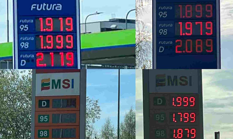 Degalų kainos Vilniuje gegužės 4-5 d.