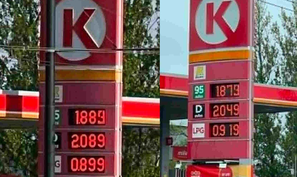 Degalų kainos Circle K Vilniuje gegužės 7 d.