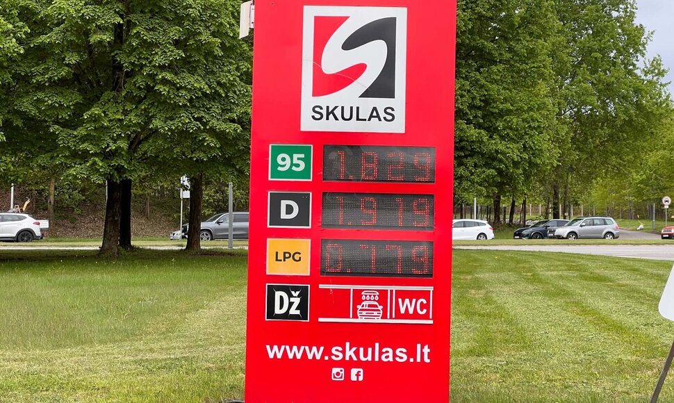 Degalų kainos degalinėje Skulas gegužės 20 d.