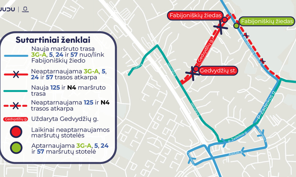 Eismo pokyčiai Gedvydžių gatvėje Vilniuje