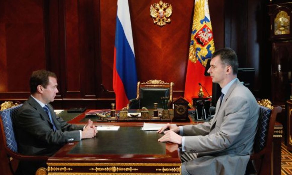 Dmitrijus Medvedevas ir Michailas Prochorovas