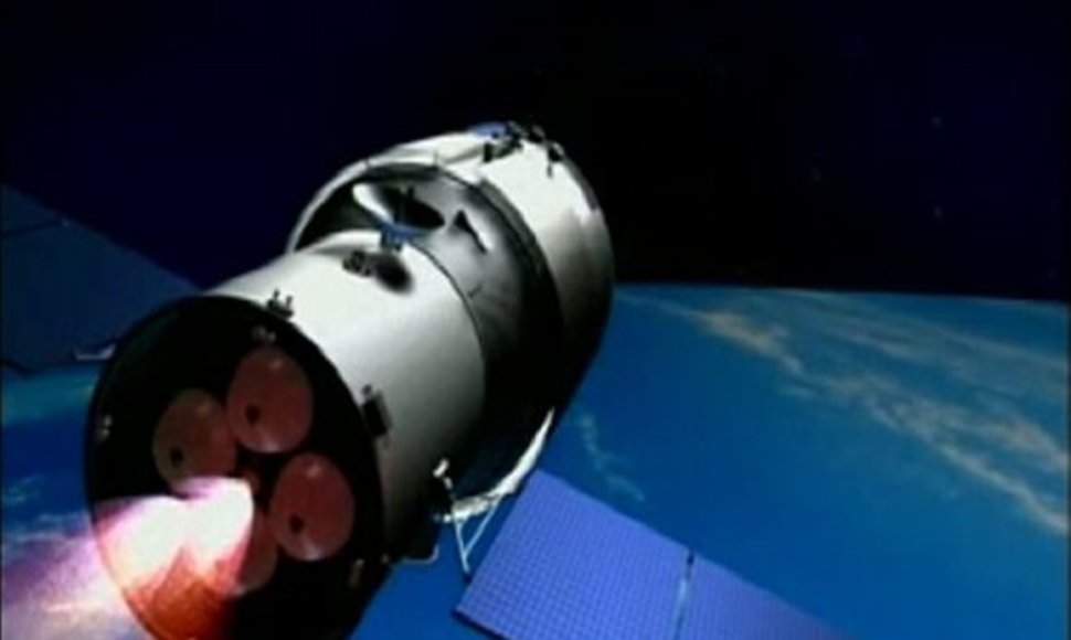 Kinija į kosmosą paleido pirmąją tyrimų laboratoriją „Tiangong-1“ (3 D vizualizacija)