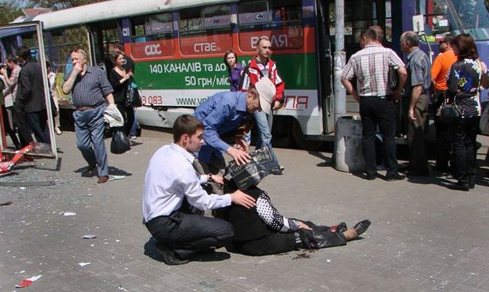 Per sprogimus Dnepropetrovske sužeista daugybė žmonių.