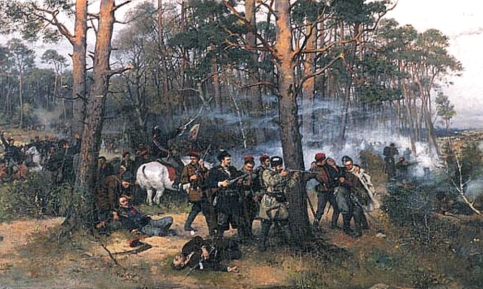 Tadeuszo Ajdukiewicziaus paveikslas „1863 metų sukilimo mūšis“ (1875 m.)