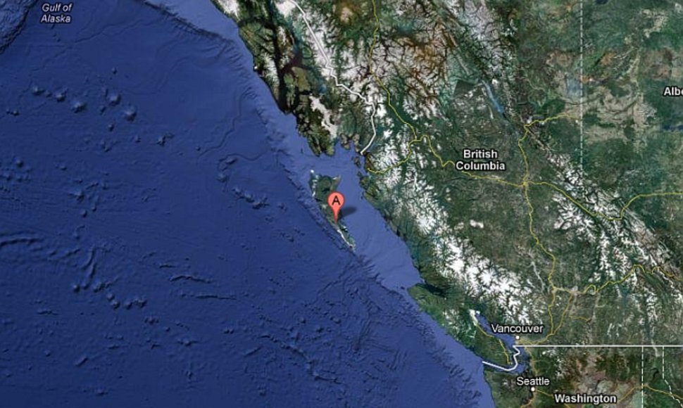 Žemės drebėjimo epicentras užfiksuotas prie vakarinės Kanados pakrantės.