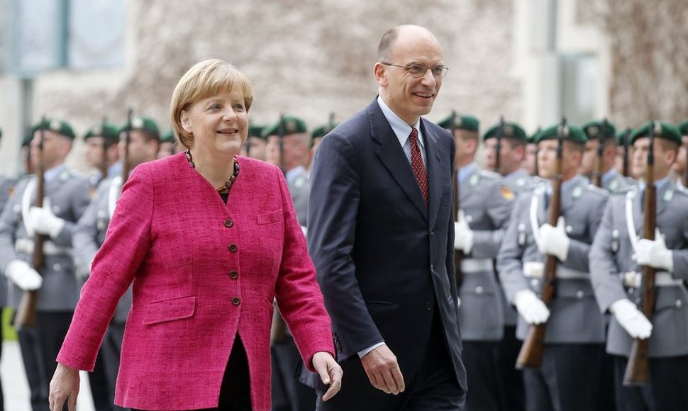 Angela Merkel ir Enrico Letta