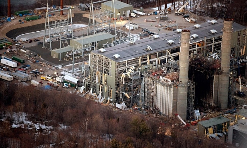 „Kleen Energy“ elektrinės pastatas po sprogimo