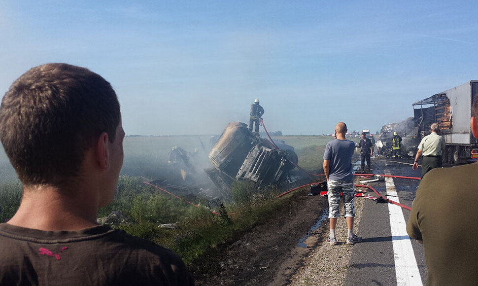 Avarijos vietoje kelyje „Via Baltica“
