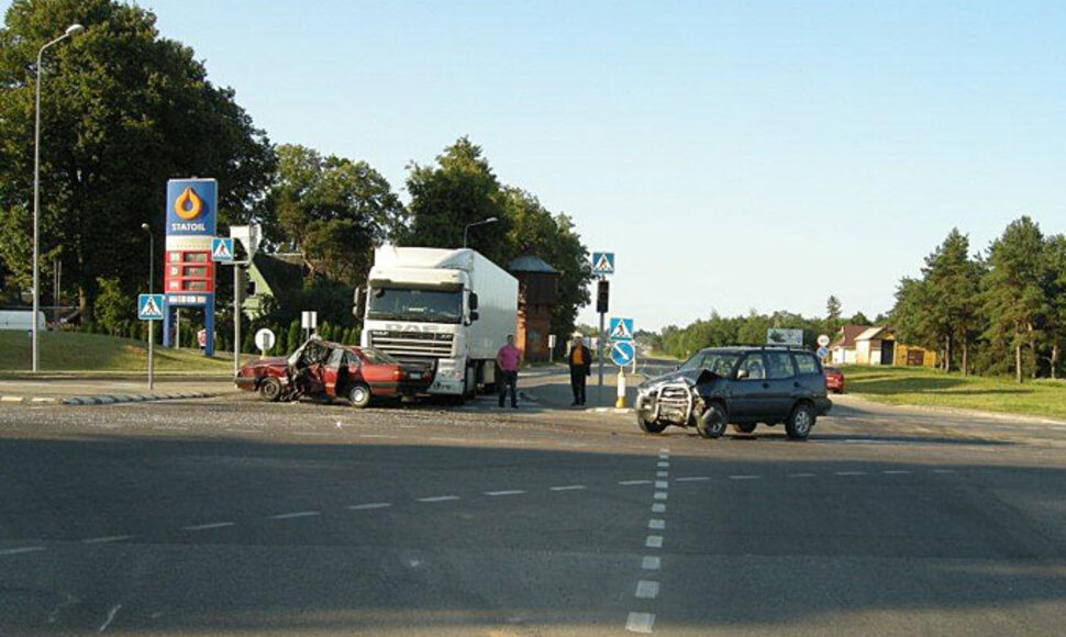 Avarijos vietoje Utenoje