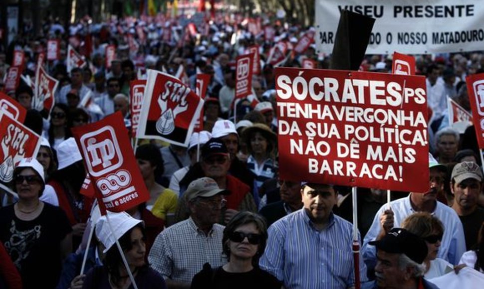 Demontracija Portugalijos sostinėje
