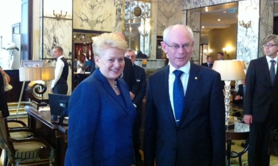 Dalia Grybauskaitė susitiko su EVT prezidentu Hermanu Van Rompėjumi.