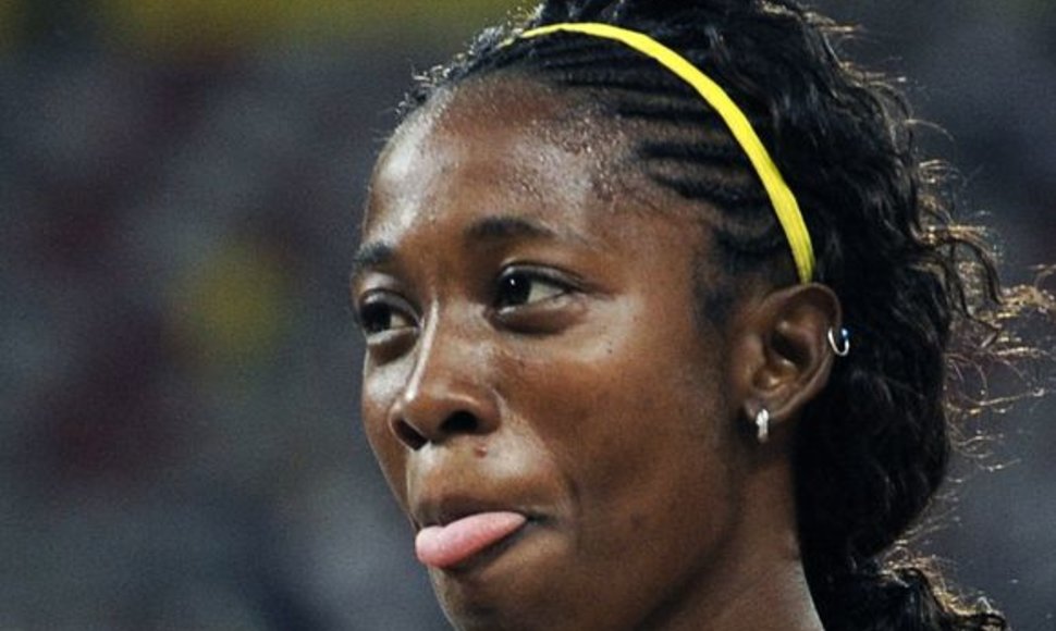 Jamaikietės atletės Shelly-Ann Fraser kuklus gestas.
