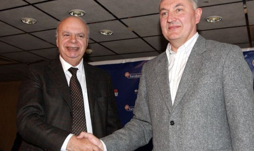 FIBA Europos ir Graikijos krep&scaron;inio federacijos prezidentas G. Vassilakopoulas negailė gerų žodžių J.Kazlauskui