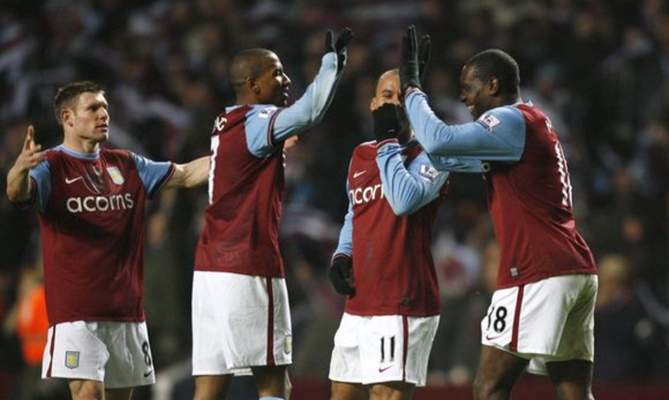 Rezultatyviose rungtynėse pergalę šventė „Aston Villa“