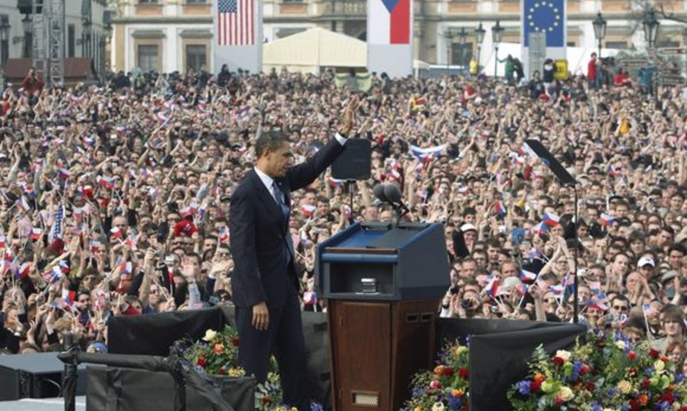 Obamos kalba Prahoje.