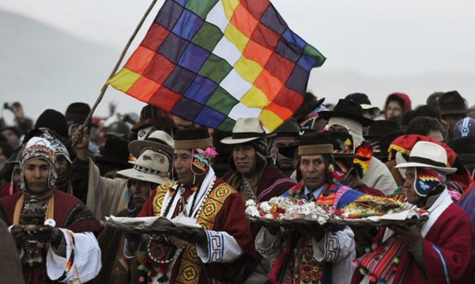 Aimarų gentis Bolivijoje švenčia Naujuosius metus.