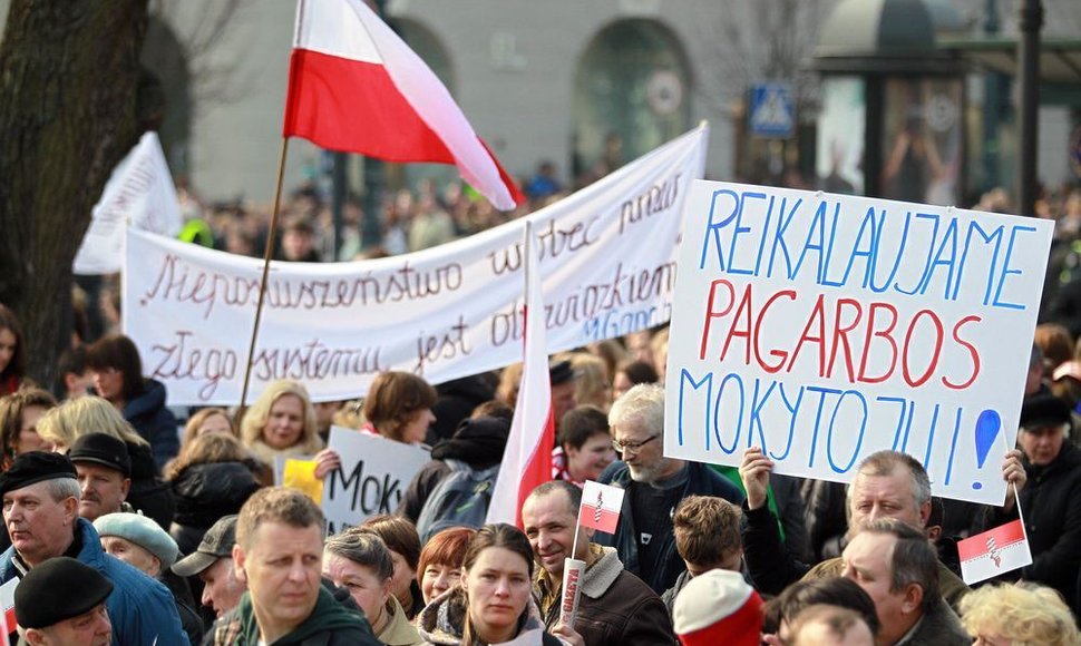 Lenkų protesto akcija Vilniuje