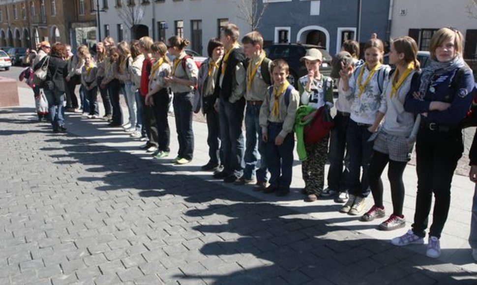 Šeštadienį skautai iš visos Lietuvos kampelių traukė į Vilnių švęsti jų globėjo - Šv. Jurgio dienos